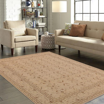 handmade Transitional Kafkaz Chobi Ziegler Beige Brown Hand Knotted RECTANGLE 100% WOOL area rug 9 x 12